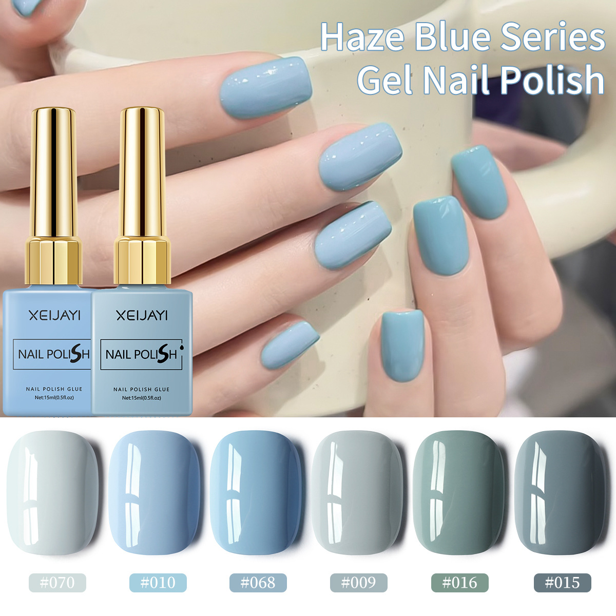 Esmalte de Uñas en Gel Azul Bruma de Secado Rápido para Salón de Uñas