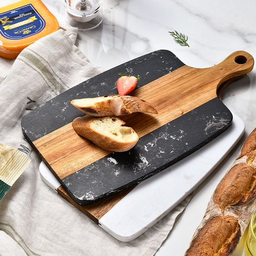 Amazon Marble Spliced ​​Acacia Wood Chopping Board Steak Western Food Fruit Chopping Board Cheese Cutting Board