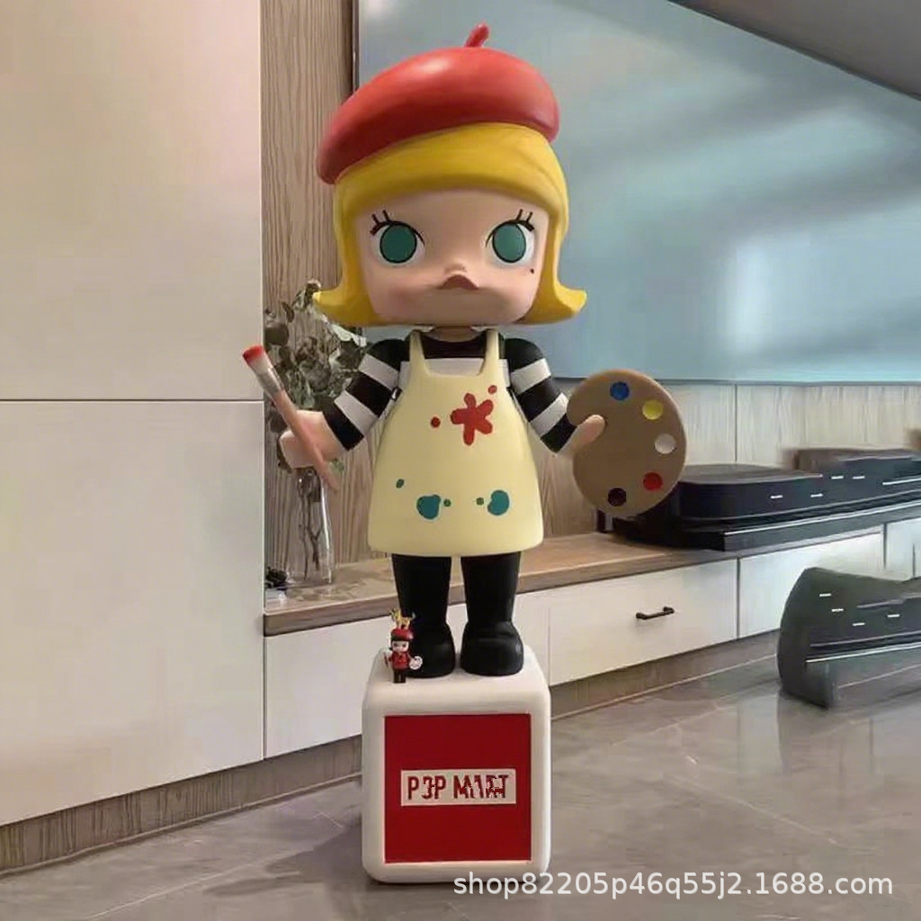 Bubble Molly pintor princesa de alto valor muñeca de dibujos animados sala de estar gabinete de televisión adornos de suelo