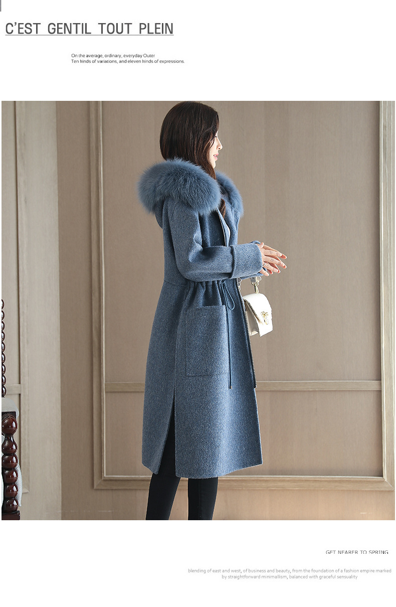 Women's Clothing new products women's woolen coat thick version independent station wholesale hot sale women's fur collar coat thick woolen material_voghion.com