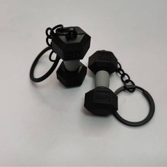 ダンベルバーベルのキーホルダーPVCソフトフィットネス器材ストラップクロスボーダースポーツペンダントメーカー直販