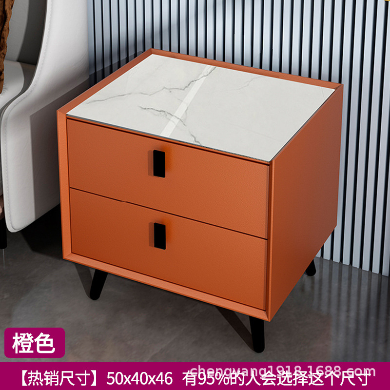 Mesita de noche madera maciza Placa de roca simple moderno Internet celebridad dormitorio mesita de noche protección del medio ambiente todo partido gabinete de almacenamiento mesita de noche