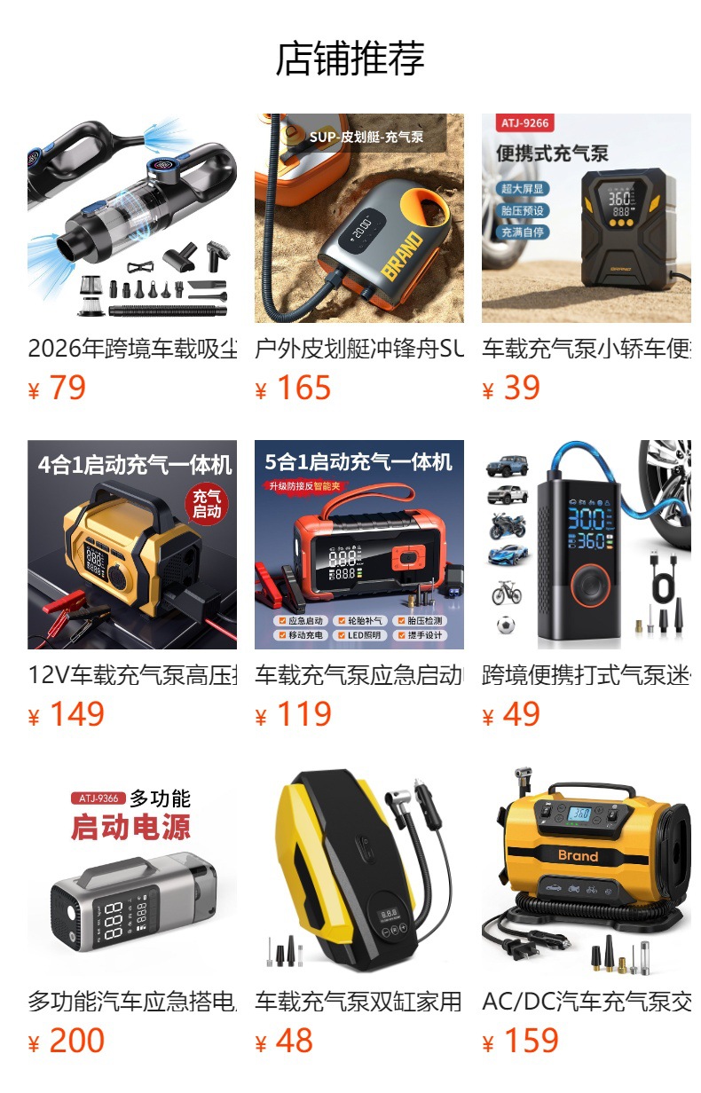 Cross-border portable air pump mini bicycle electric tire pump handheld charging dual-purpose car inflation