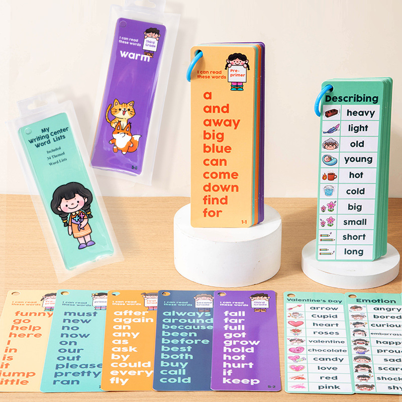 Tarjeta de aprendizaje cognitivo de palabras de alta frecuencia para niños transfronterizos y estudiantes de primaria en inglés