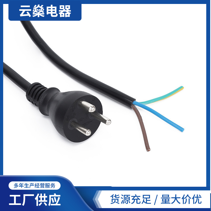 优惠批发DEMKO认证丹麦三脚电源插头D型丹麦插头线