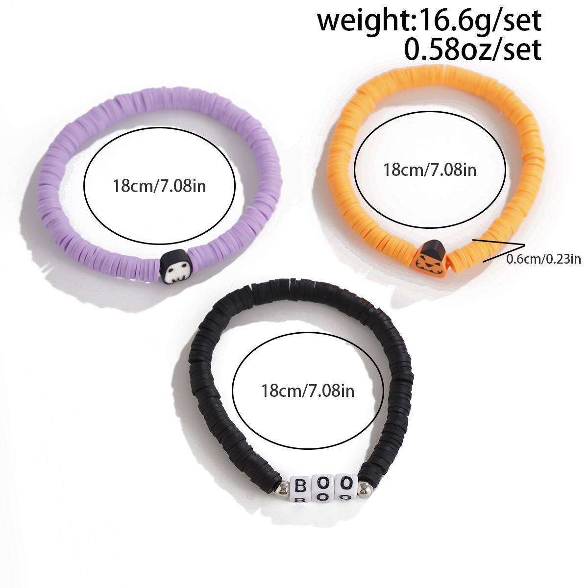 21g Weight Alloy Pendant Material Bracelets Classification CCB, Arylic, soft clay Chain Material 1 Set Quantity Festival Occasion CCB, Arylic, Alloy Material Halloween Festival Pumpkin, Bat, Ghost Pattern Women's Gender Beaded, Enamel Design Funny Style Funny Pumpkin Bat Ghost CCB Arylic Alloy Beaded Bracelets Wholesale 80