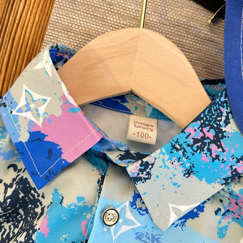 Children's summer clothes 2024 new fashionable baby clothes trendy small and medium-sized children's summer cool and handsome shirts short-sleeved and thin