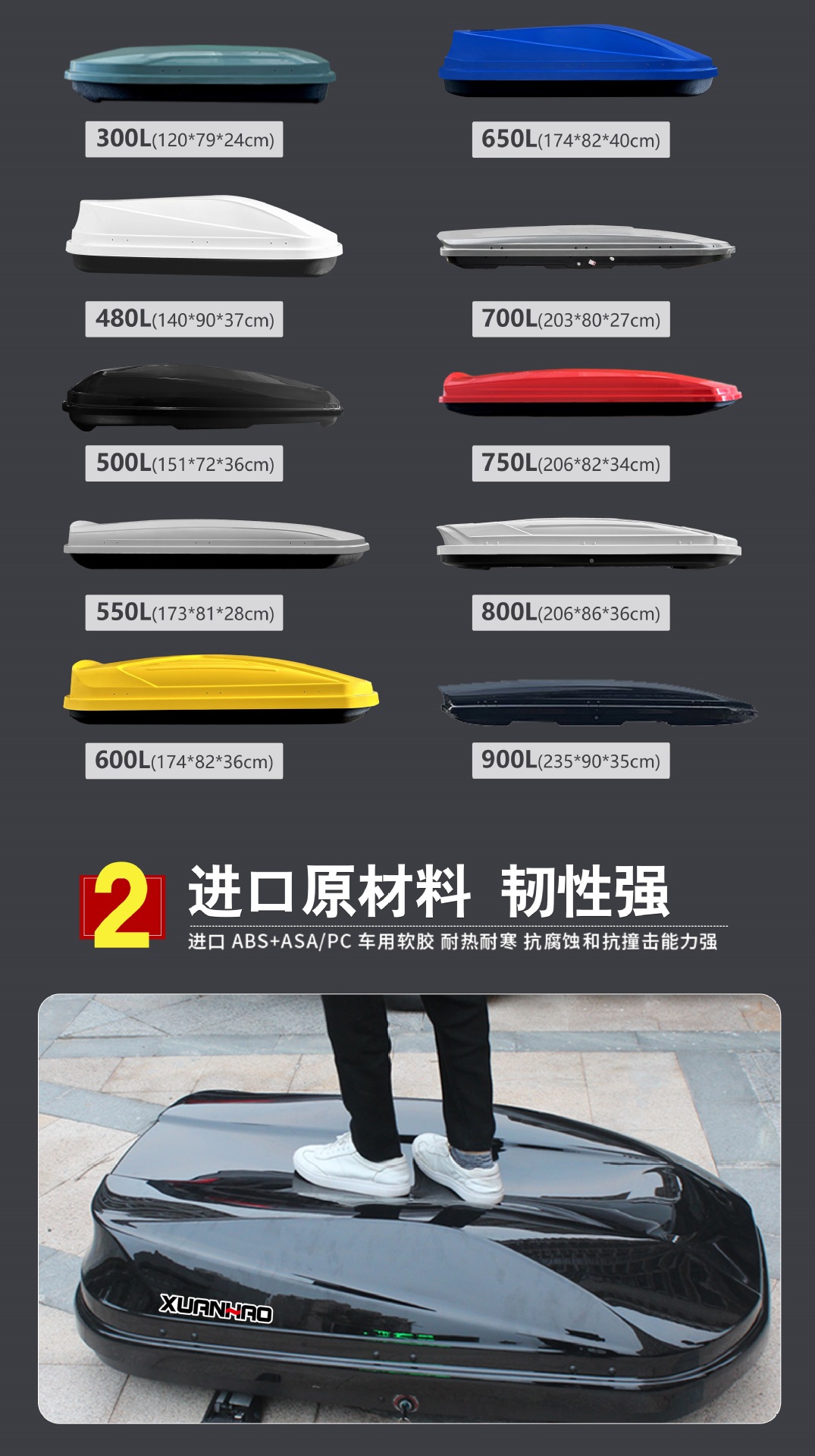 Applicable to Changan CS75CS95CS35PLUSCS15EV car roof trunk car suitcase car wholesale