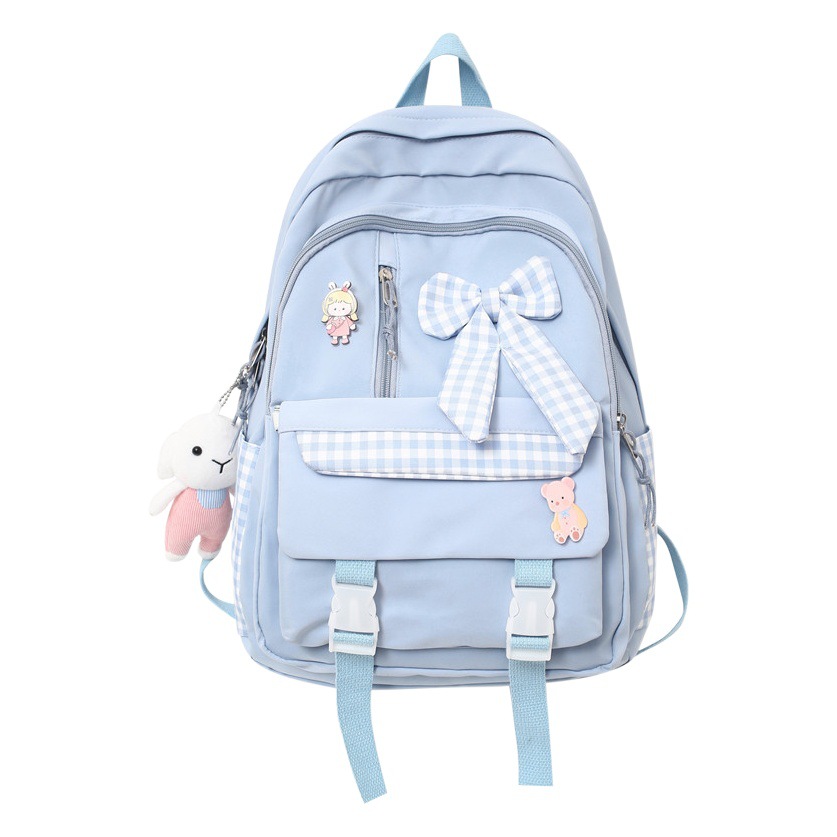 Mochila escolar para niñas de primaria y secundaria, diseño con lazo y estilo dulce, ligera y espaciosa