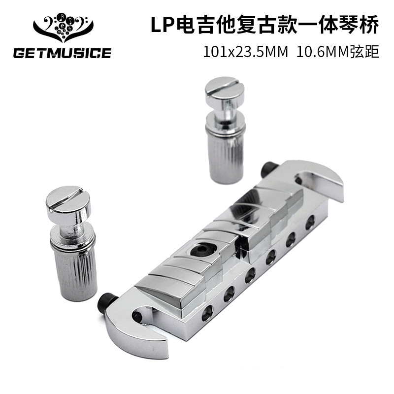Lp Electric Guitar Retro Bridge Integrated Bridge 10.6mm String Distance Lp String Plate Lp String Bridge Piano Code Black Gold Silver