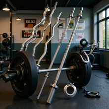 家用深蹲杠铃杆1.3米1.8m 2.2m直轴承奥杆曲杆1.5奥杆举重哑铃杆