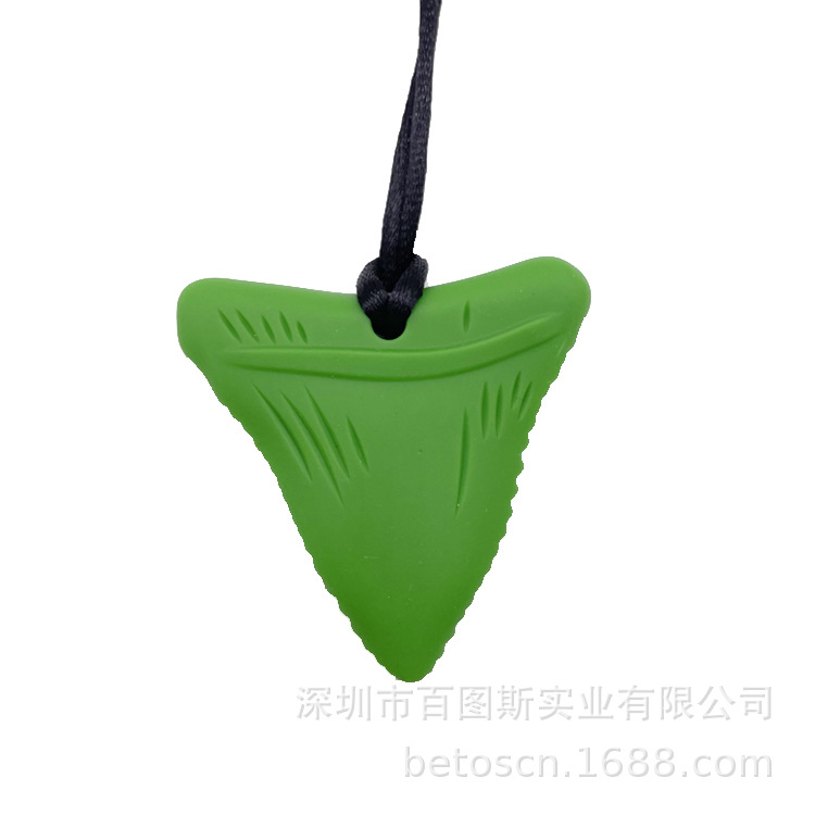 Amazon explosión silicona tiburón diente pegamento silicona niños molares collar colgante masticable sensorial creativo