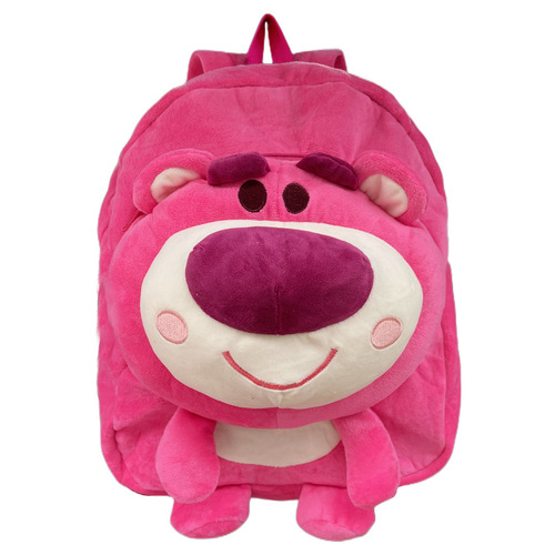 Pink Bear Korean Style Backpack Cute School Bag Plush Cartoon Girly Heart Japanese Campus Backpack Junior High School Student Bag