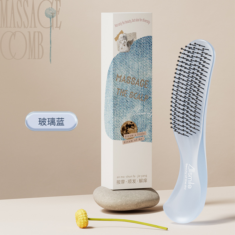 Allsmile櫛女性家庭用女性専用のふわふわした頭蓋トップ携帯マジックマッサージ櫛頭湿髪は結びません|undefined