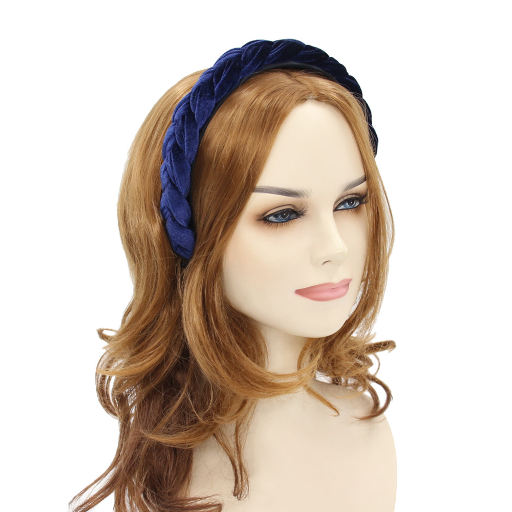 Retro black woven cute high headband for face washing