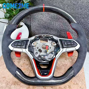 Suitable for Volkswagen Golf 8 GTI R Series MK8 Red Line Carbon Fiber Steering Wheel without Heating Function