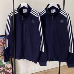 钜惠丨区丨顶级QQ糖同外套女三条杠立领夹克男情侣HC9952