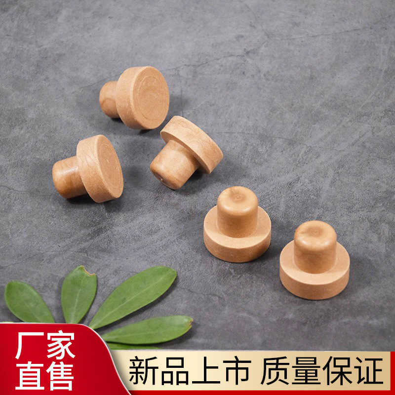 Polymer solid wood T-shaped cork stopper for red wine bottle stopper for foreign wine wooden cap polymer bubble water wine sealing stopper
