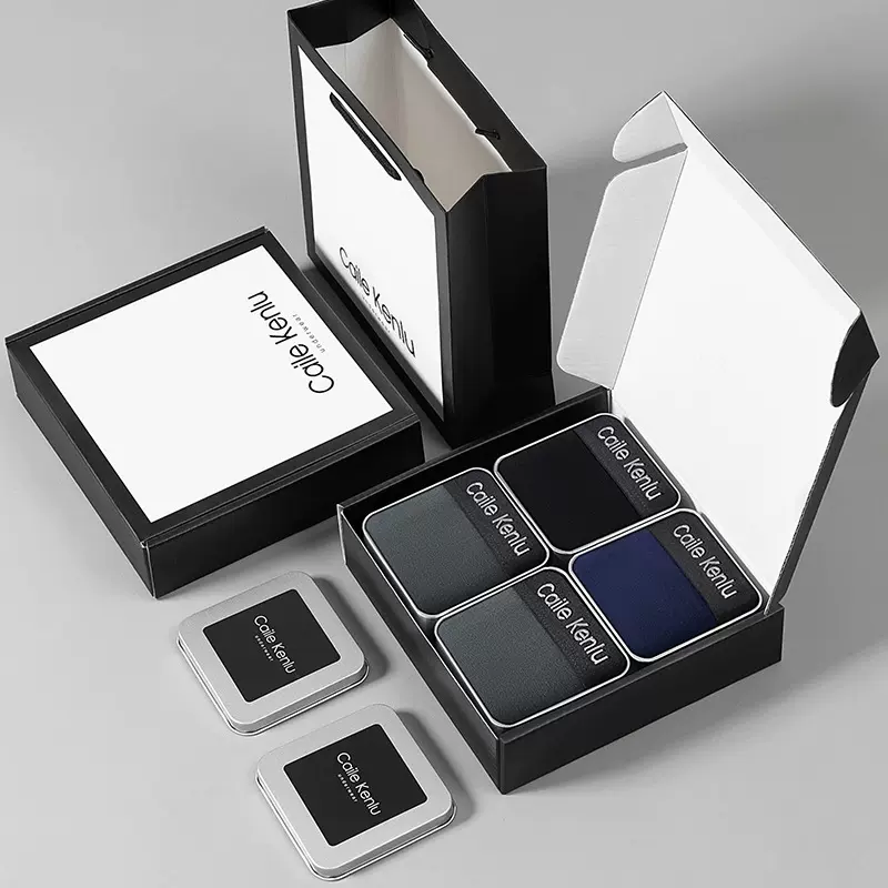 男士内裤男纯棉平角裤大码透气男款莫代尔裤衩高档礼盒男四角裤