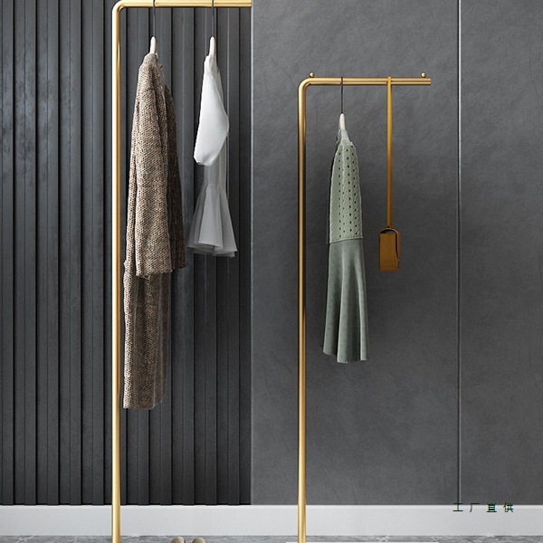 简约家用落地衣架卧室床边挂衣架立柱大理石衣帽架入户门衣服架子