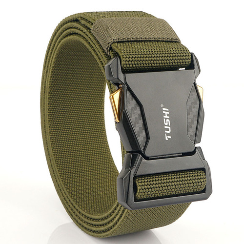New Tactical Quick Release Buckle Nylon Belt Braided Stretch Men's Belt Elastic Cargo Pants Belt Wholesale