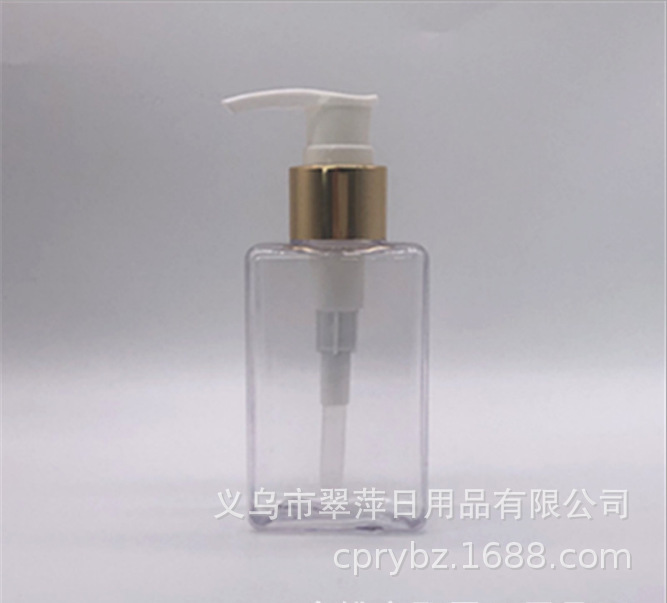 PETG乳液四方瓶100ml洗发水沐浴露洗手液瓶配电化铝乳液泵瓶