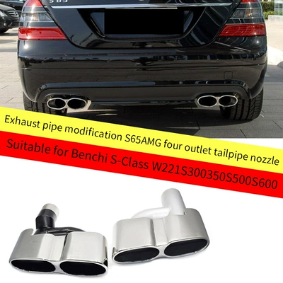 Mercedes-Benz S-Class W221 S300 S350 S500 S600 üçün S65AMG dörd çıxışlı qaz ucluğu