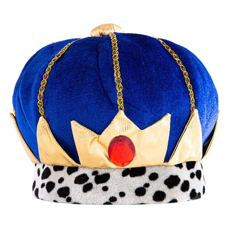 Halloween Dress Up Props Prince King Christmas Show Crown Hat Pharaoh Hat Carnival Hat Party Velvet Hat