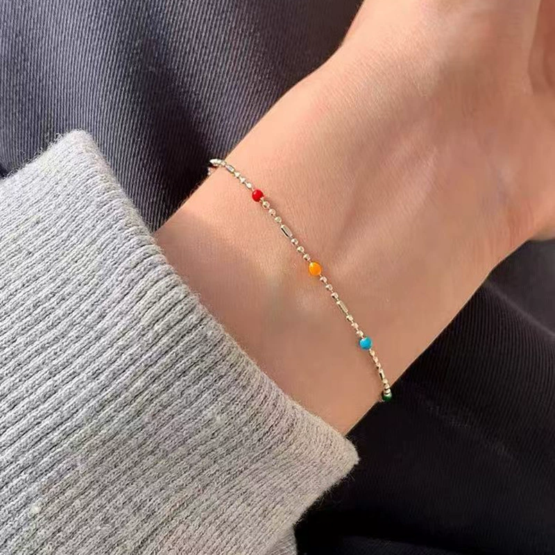 Round Zircon Bracelet Beads, 925 Silver Sample, Simple Elegant Charm (Multiple Codes)