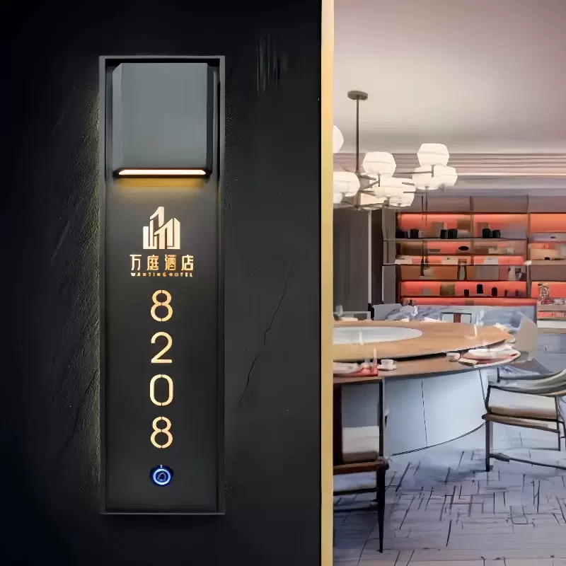 酒店电子门牌指示牌 宾馆发光电子门牌门显智能房号标识牌led工厂