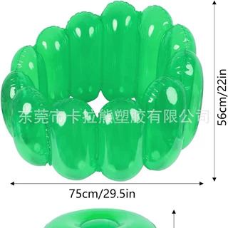 PVC透明有色充气糖果色沙发可拆卸坐凳休闲家具成人充气沙发躺椅