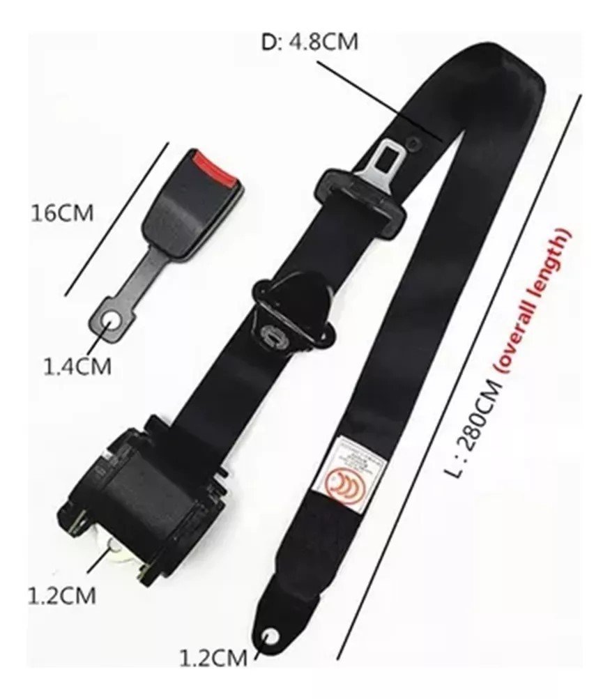 Three-Point Car Seat Belt, Fully Automatic Retractable, Driver's Oblique Shoulder Safety Belt, Regardless of Left or Right 3C
