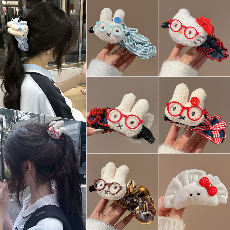Cute Miffy Rabbit Banana Clip for Women 2025 New High-End Cartoon Hair Clip for Ponytail with Volumizing Effect