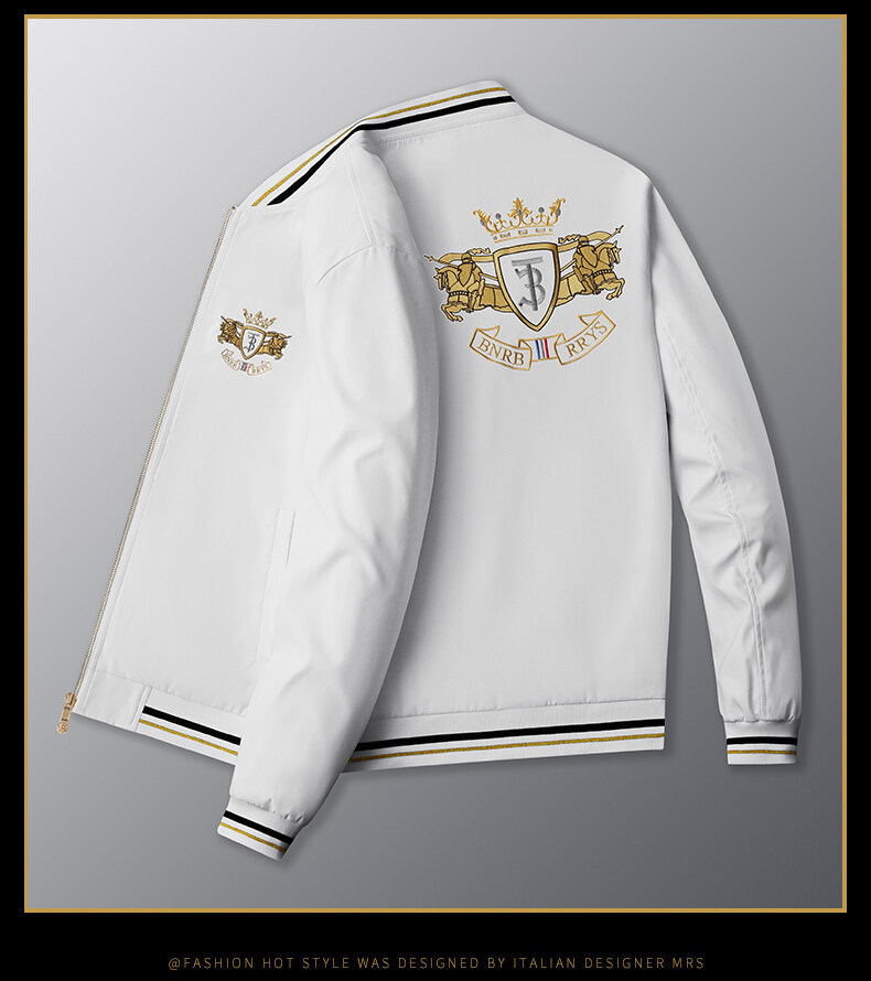 Europäische Herbst und Winter High-end-Schwerindustrie Stickerei Mantel männer Stehkragen Casual Licht Luxus Jacke_voghion.com