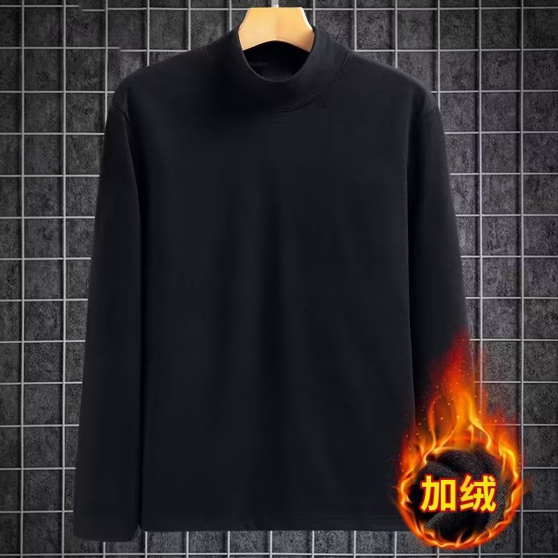 세미 하이 칼라 벨벳 블랙