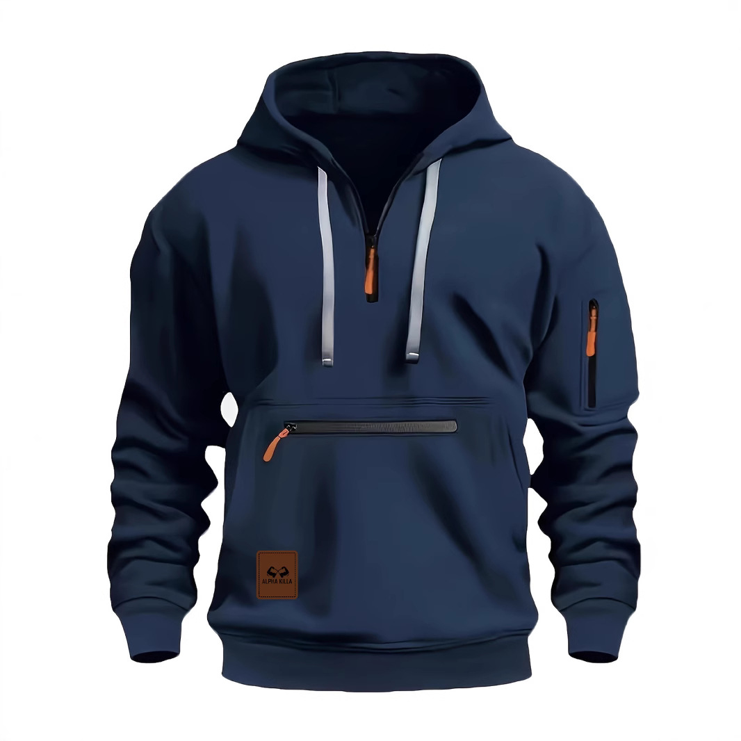 demi-season sports hoody with zipper for leisure