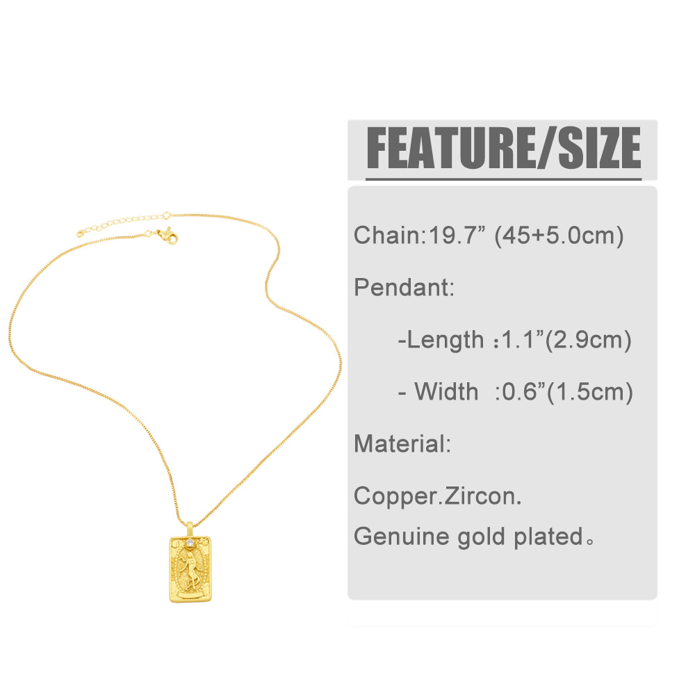 22 Halsketten der Marke Tarot, kreativer Trend, rechteckige Diamanthalskette, Unisex nka030_voghion.com