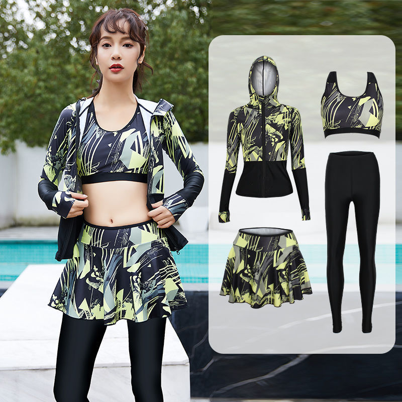 Trajes de buceo, trajes de baño de mujer, cuatro piezas de vestido con sombrero, pantalones de mangas largas parejas, trajes de snorkeling de medusas, comercio exterior