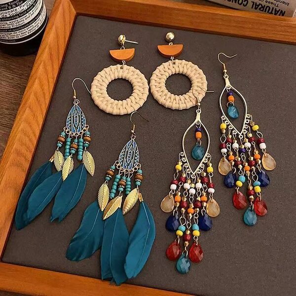 Ethnic woven earrings