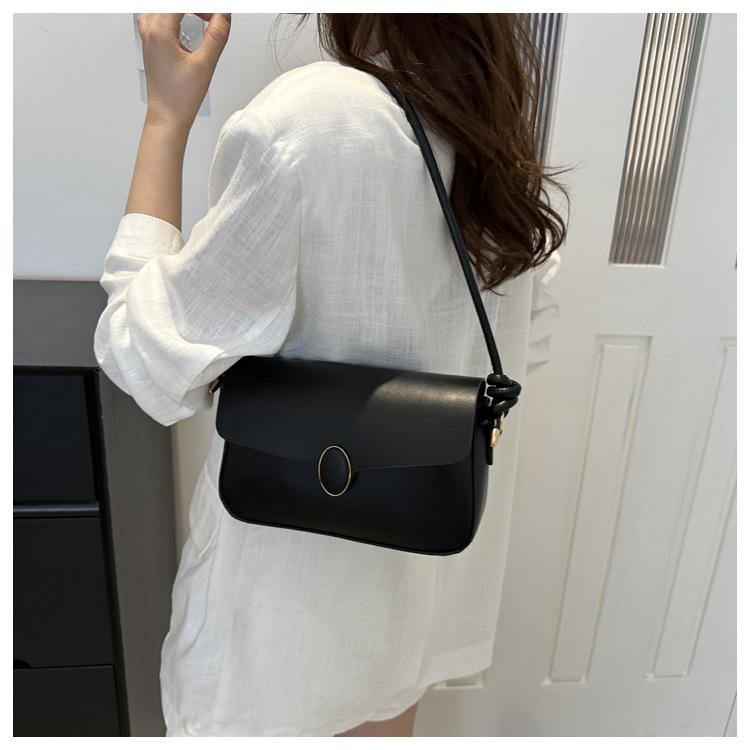 Small Square Shoulder Bag For Women Solid Colour Simple Style_voghion.com