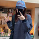 Japanese Style Vintage Personalized Color Matching Hat Denim Embroidered Curved Corner Cap Couple Casual Face Small Baseball Cap for Women