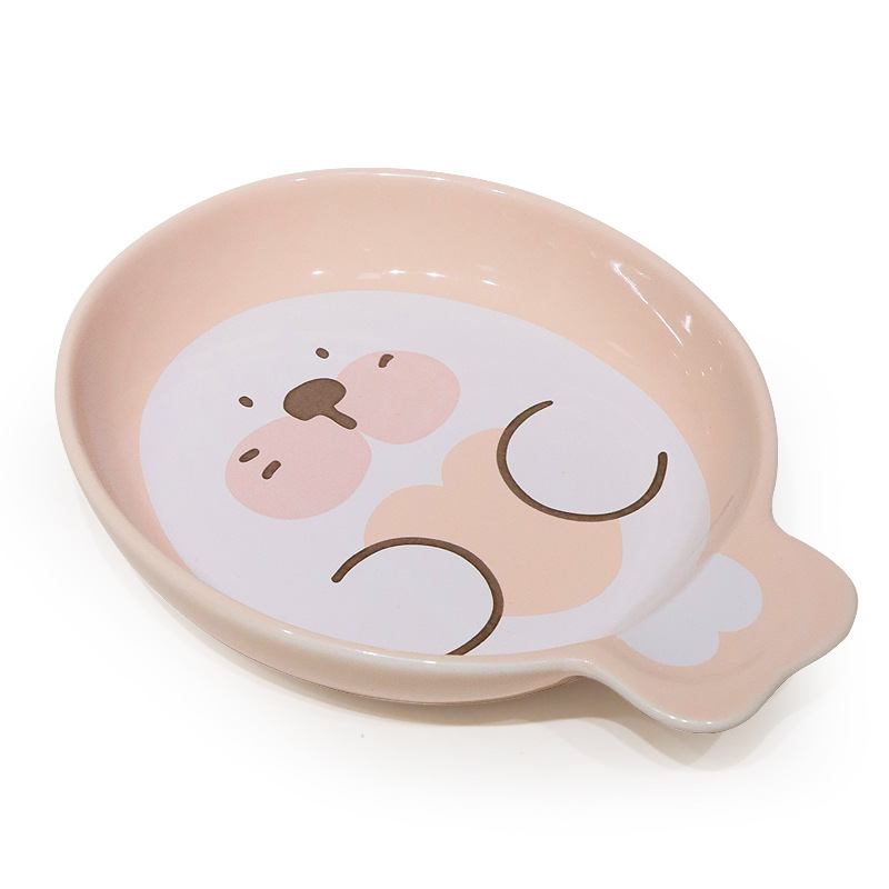 Lavabo de cerámica para gatos, cuenco para gatos, serie animal, cuenco para gatos de gran calibre, barbilla anti-negra, utensilios para comer para mascotas, agua potable para gatos, antideslizante