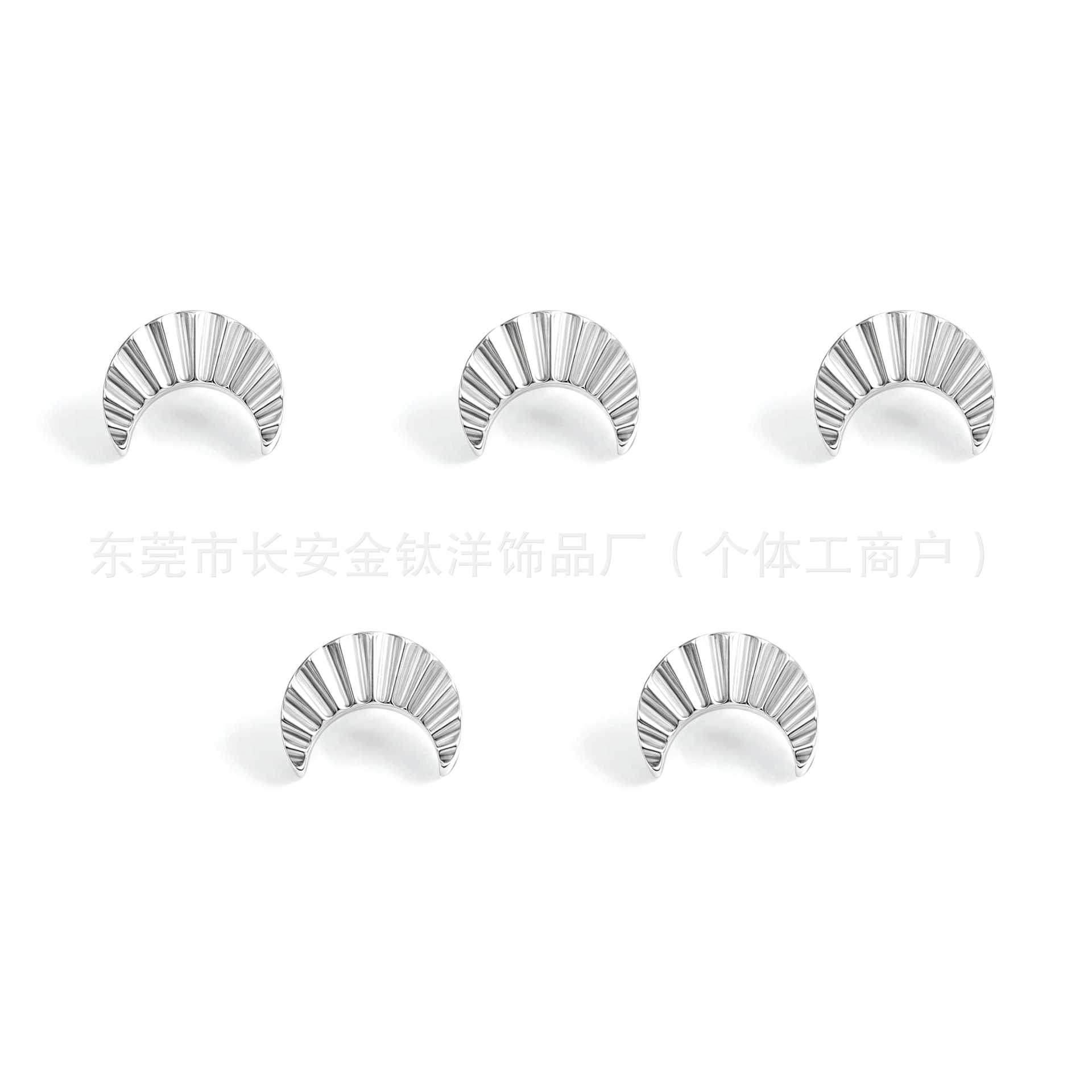 Titanium Radiating Moon Crescent Lip Nose Ear Piercing Jewelry - 1.2mm x 14mm Labret Stud, G23 Titanium Alloy detail image 5