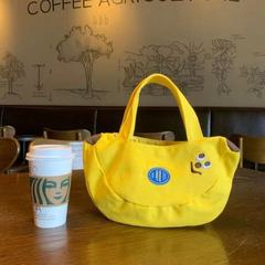 かわいい子供の趣味バナナバッグ漫画刺繍キャンバスバッグサラリーマンの便利なハンドバッグ宝母外出バッグ