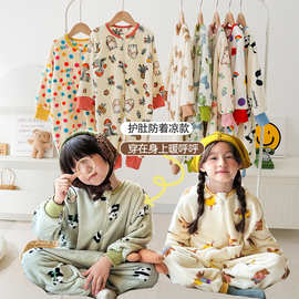 25冬装韩国儿童法兰绒加厚分腿睡袋宝宝保暖睡衣连体衣防踢被家居