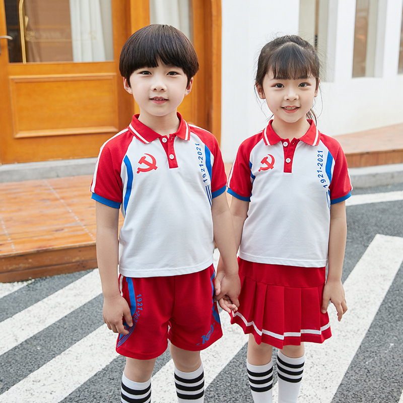 pupil school uniform graduation photograph clothes summer suit 61 children Class clothes summer kindergarten Park service