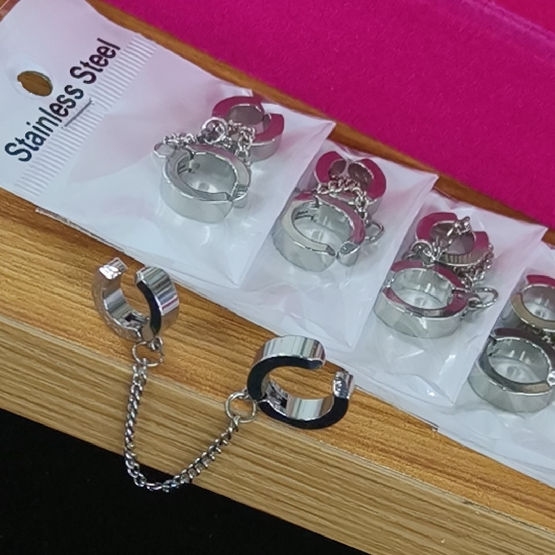 2.5 pendientes de acero de titanio gruesas y el mismo modelo crian orejas joyas de moda con pendientes de acero inoxidable con hilo redondo personalizado image 76