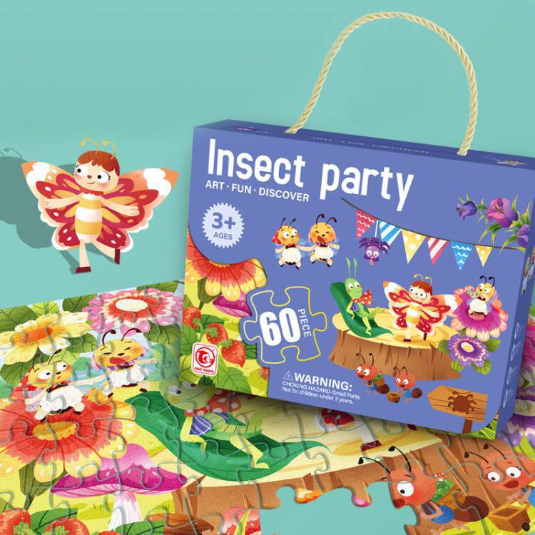 Caja de regalo de rompecabezas de inteligencia para niños y niñas juguetes para niños de 2-3 a 6 años de edad 4 rompecabezas regalo de cumpleaños