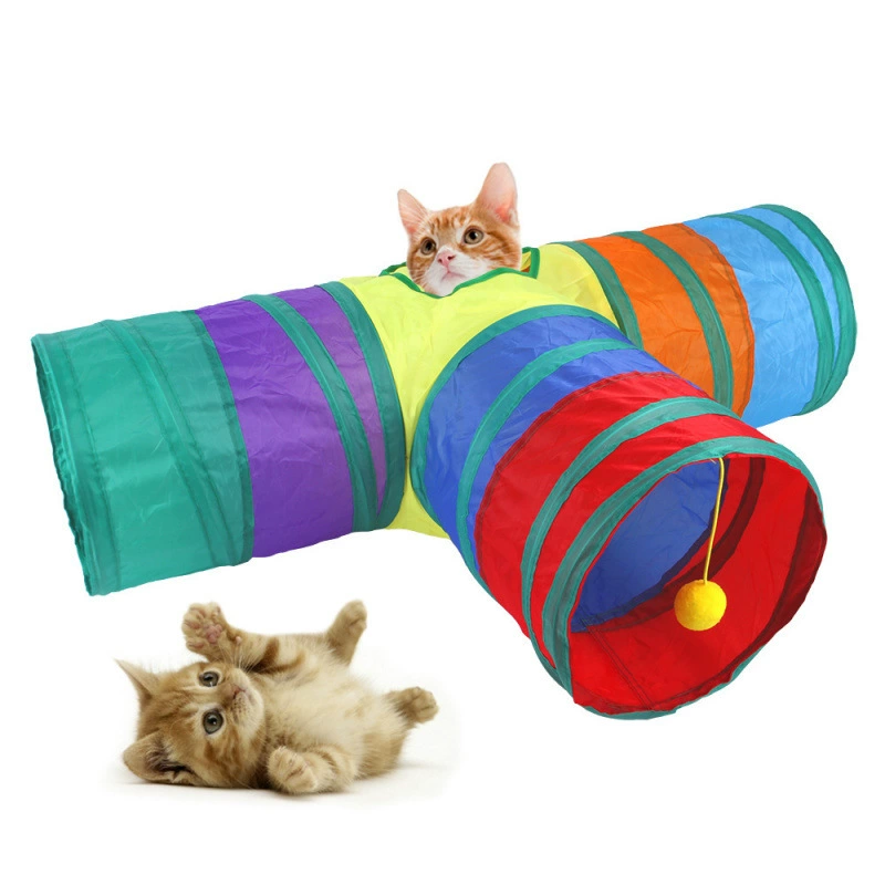 (Cross-border trading), rainbow tunnel, interactive foldable toy, pet, cat, tee