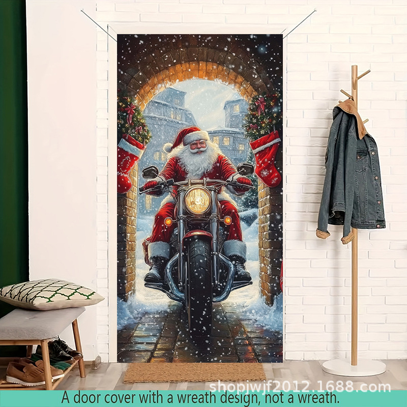 TEM Amazon transfronterizo nueva decoración de la cubierta de la puerta de Navidad rojo Santa Claus regalo cubierta de la puerta ambiente festivo fiesta